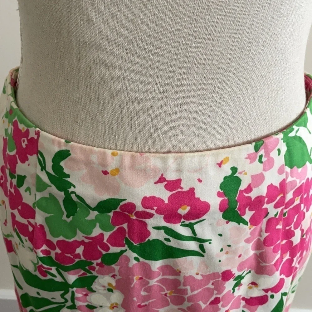 Ralph Lauren Pink and Green Floral Skirt Sz 2